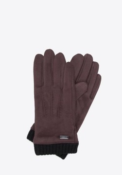 RĘKAWICZKI MĘSKIE KLASYCZNE WITTCHEN 39-6P-018-B M/L CIEMNY BRĄZ POLIESTER