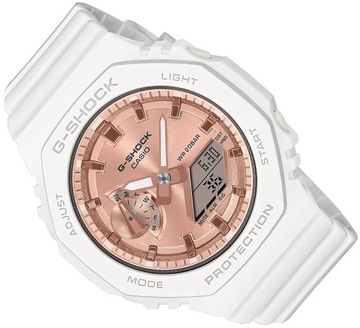 MODNY ZEGAREK DAMSKI CASIO G-SHOCK GMA-S2100MD-7A WR200 ROSE GOLD LED 43mm