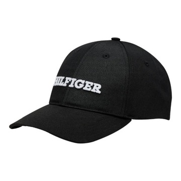 TOMMY HILFIGER CZAPKA Z DASZKIEM TH MONOTYPE CANVAS 6 PANEL CAP CZARNA