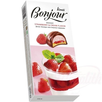 Deser Bonjór o smaku truskawki 232 g KONTI