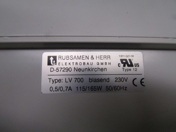 Вентилятор RUBSAMEN&HERR LV 700 230В 115Вт