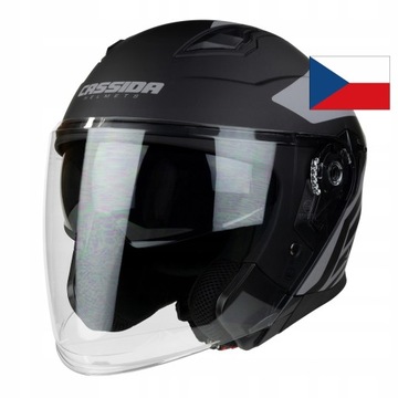 KASK OTWARTY SKUTER CHOPER DUŻA SZYBA CASSIDA L