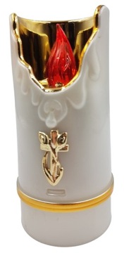 ЭЛЕКТРИЧЕСКАЯ СВЕЧНАЯ ВСТАВКА, БЕЛАЯ СВЕЧА С БАТАРЕЙКАМИ