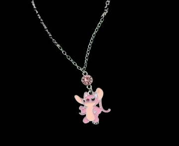 Детское колье-цепочка Disney Lilo & Stitch с розовым фианитом