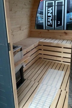 Садовая сауна с дровяной печью - панорама
