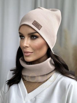 КОМПЛЕКТ ЖЕНСКИЙ ШАПКА ВЕСНА ОСЕНЬ ТОНКАЯ ЛЕГКАЯ КОМФОРТНАЯ КРЕМОВАЯ
