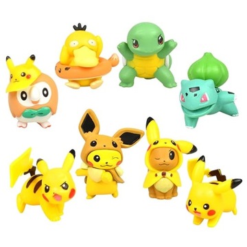Yingde zestaw 8 sztuk Pikachu zestaw figurki Pikachu Anime Party Favor