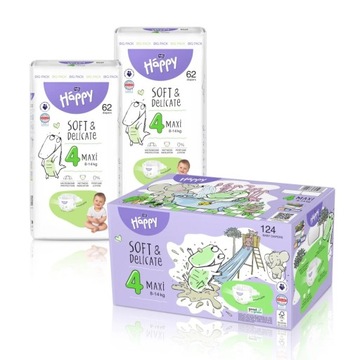 Bella Happy Pieluszki 4 Maxi BOX 124 szt.