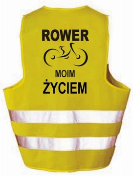 Kamizelka odblaskowa imprezowa ROWER MOIM ŻYCIEM