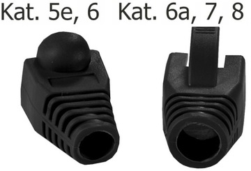 OSŁONKA OSŁONA GUMOWA ODGIĘTKA DO WTYKU RJ45 10szt CZARNE