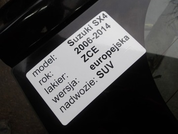 SUZUKI SX4 SEDICI 06-13 VÍKO KUFRU ZADNÍ KUFRU BARVA ZCE