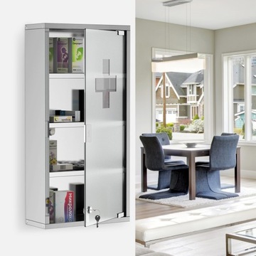 FIRST KIT МЕДИЦИНСКИЙ ШКАФ 4 ПОДВЕСНЫЕ ПОЛКИ HOMCOM
