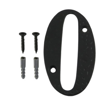 Numer Cyfra Metalowa Na Dom Budynek Przykręcana Czarna Retro 10 cm '0'