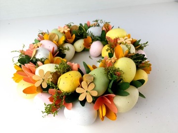 ПАСХАЛЬНЫЙ ДЕКОРАТИВНЫЙ ВЕНОК, ПАСХАЛЬНЫЕ ЯЙЦА, ПАСХАЛЬНЫЕ ЖУКИ, 28СМ, РОЖДЕСТВЕНСКИЙ