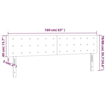 vidaXL LED Изголовье кровати Белый 160x5x78/88 см Искусственная кожа