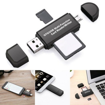 USB-адаптер Устройство чтения карт памяти Micro SD OTG 3 в 1 SDXC