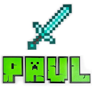 Наклейка с незеритовым мечом в стиле MINECRAFT 3D декорации, ЭКО украшение комнаты.