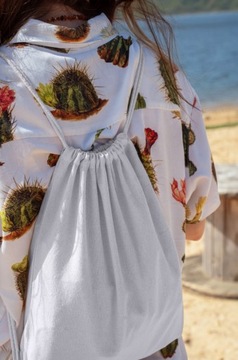 PLECAK BAWEŁNIANY BIAŁY GRUBY 220g 34x40 cm SZKOLNY MIEJSKI SPORTOWY EKO