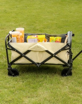 РУЧНАЯ ТЕЛЕЖКА ДЛЯ ТРАНСПОРТИРОВКИ НА ПЛЯЖЕ, РЕГУЛИРУЕМАЯ РУЧКА, ДО 80 кг, БОКОВОЙ КАРМАН