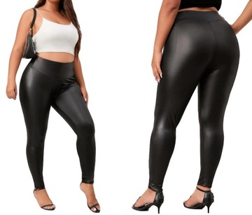 LEGGINSY spodnie SKÓRA woskowane MATOWE 4XL/5XL