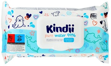 KINDII Pure Water Chusteczki Wodne 99% Wody 60 szt