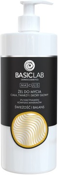 BasicLab Żel pod prysznic męski Żel do mycia ciała twarzy włosów 500 ml