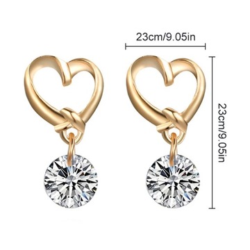 Hollow Gold Color Heart Shiny Dangle Earrings Mini