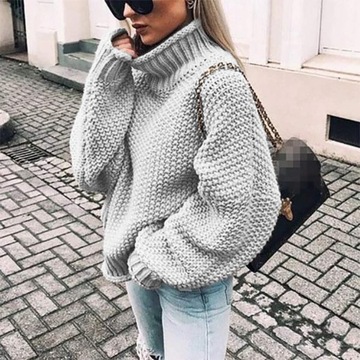 Długa tkanina damska sweter jednolity rękaw w pocie Casual Sweater Płaszcze