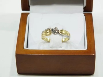REWELACYJNY ZŁOTY PIERŚCIONEK Z BRYLANTEM 0,27CT