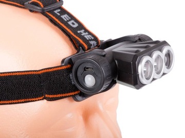 MOCNA LATARKA CZOŁOWA LAMPKA CZOŁÓWKA GŁOWĘ LAMPA LED WODOODPORNA LEKKA