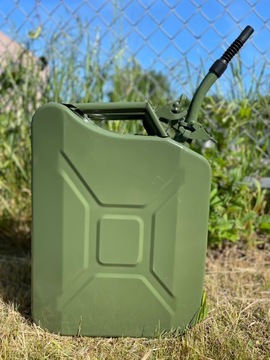 Канистра, емкость: 20 л, металл, нержавеющая сталь, зеленая, аппликация