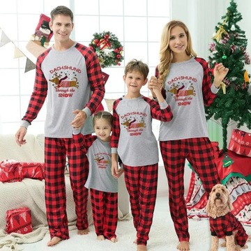 PIŻAMA Pasujący do bożonarodzeniowego piżamy dla całej rodziny czerwony jam