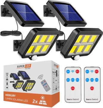 2x Lampa solarna LED z czujnikiem ruchu zmierzchu