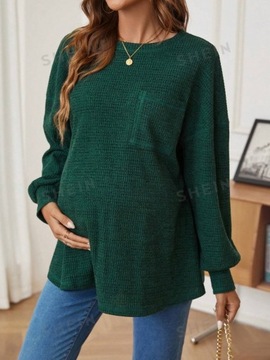 SHEIN ЗЕЛЕНЫЙ ЖЕНСКИЙ СВИТЕР С КАРМАНОМ ДЛЯ МАТЕРИАЛОВ L 169