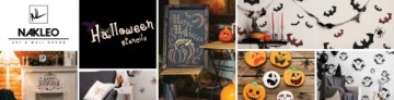 HALLOWEEN Трафарет для рисования 43x64 см Многоразовая надпись DAYS Тыква Летучие мыши