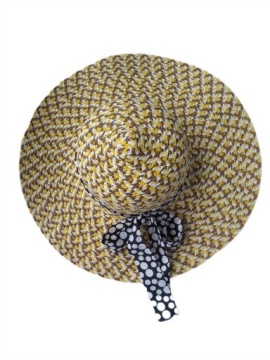 KAPELUSZ DAMSKI PLAŻOWY LETNI SŁOMKOWY Z DUŻYM RONDEM