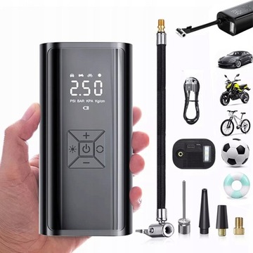 KOMPRESOR SAMOCHODOWY POMPKA POWERBANK 6000MAH LED 12V