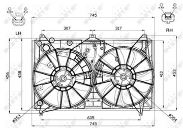 47581 NRF VENTILÁTOR MOTORU LEXUS GS 2007-2011