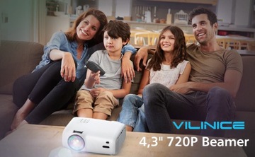 Мини -проектор, проектор Vilinice 7000lux для домашнего кинотеатра с экраном