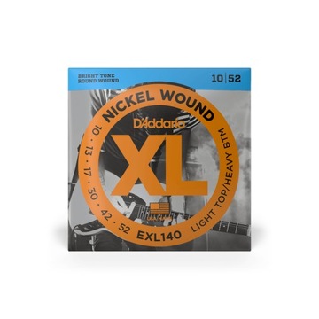 EXL140 Struny Do Gitary Elektrycznej 10-52 Light/Heavy Nickel D'Addario