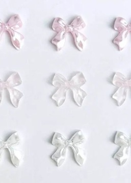 Ozdoby Do Paznokci 3D Kokardki Na Paznokcie Perłowe Pearl Color