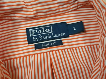 POLO RALPH LAUREN Koszula Męska w Prążki Slim Fit Logo r. L