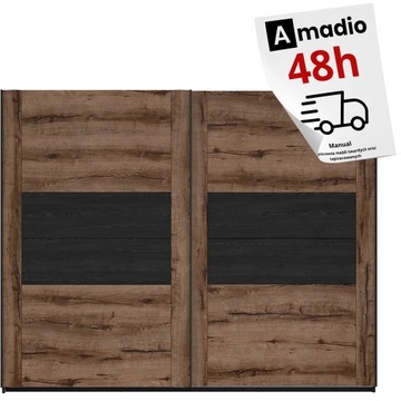 Kassel szafa dwudrzwiowa przesuwna garderoba BRW Black Red White