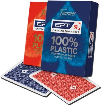 KARTY DO GRY EPT 100% PLASTIK FOURNIER POKER JUMBO