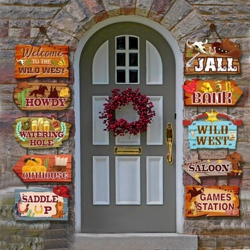 Ковбойский одноразовый набор столовых приборов Дикого Запада, фото шерифа в туалете