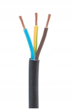 Przewód kabel OMY 3x1 Czarny 300V 100mb G-011581