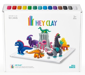 HEY CLAY MASA PLASTYCZNA DINOZAURY TM TOYS 18006