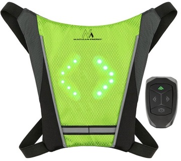 Kamizelka odblaskowa LED na rower z pilotem IPX2