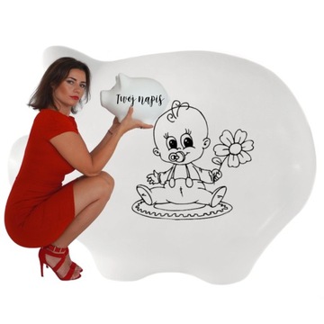 SKARBONKA PERSONALIZOWANA Z NAPISEM I GRAFIKĄ XXL