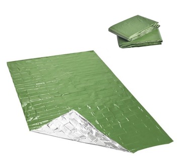 ЛЕГКАЯ ТЕРМОСПАСАТЕЛЬНАЯ ПАЛАТКА СПАСАТЕЛЬНАЯ ФОЛЬГА ЗЕЛЕНОЕ ОДЕЯЛО ДЛЯ ВЫЖИВАНИЯ NRC
